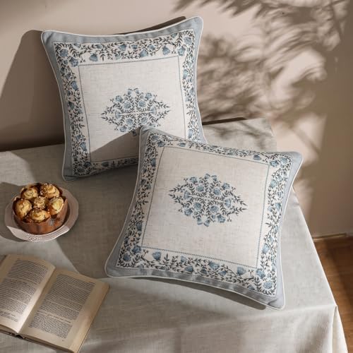 ISAENNE Designer Linen Throw Pillow Cover - Image 3