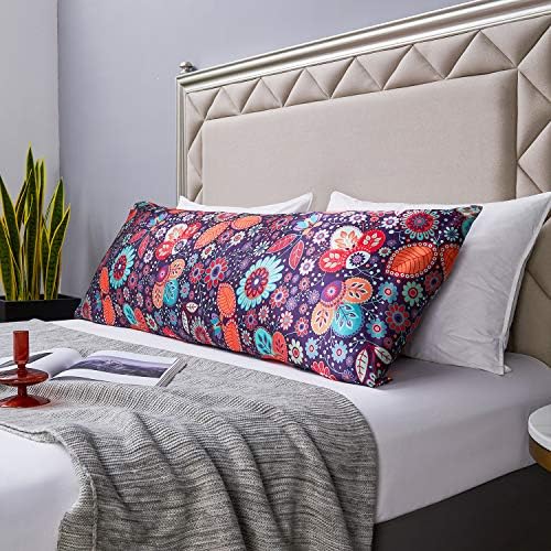 MR&HM Satin Body Pillow case, Boho Floral - Image 6