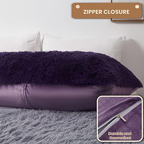 MEGO Luxury Fluffy Faux Fur Body Pillow Cover 20"x54" - Image 4