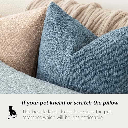 Foindtower Decorative Textured Boucle Throw Pillow Covers 20x20 Misty Blue - Image 4