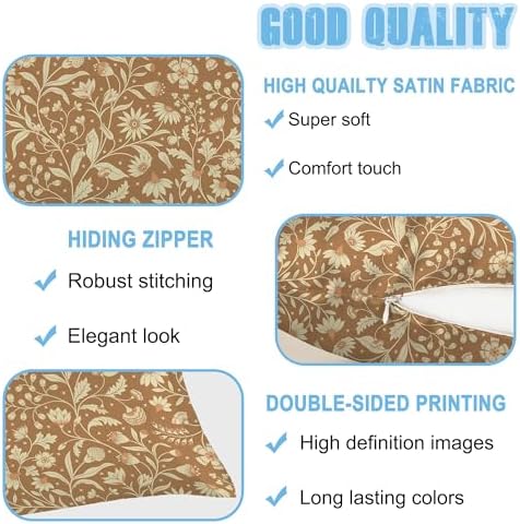 Body Pillow Cover with Zipper, Fantasy Flowers Imitation Silk Long Pillow Case - Image 4