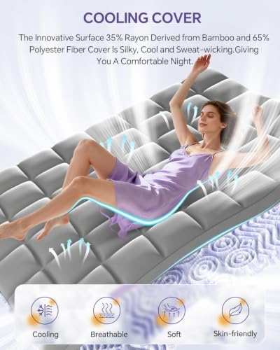 ChiXpace Dual Layer 5 Inch Memory Foam Mattress Topper Queen - Image 5