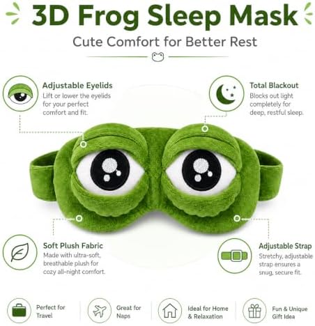 3D Frog Eye Mask, Adjustable Eyelids - Image 2