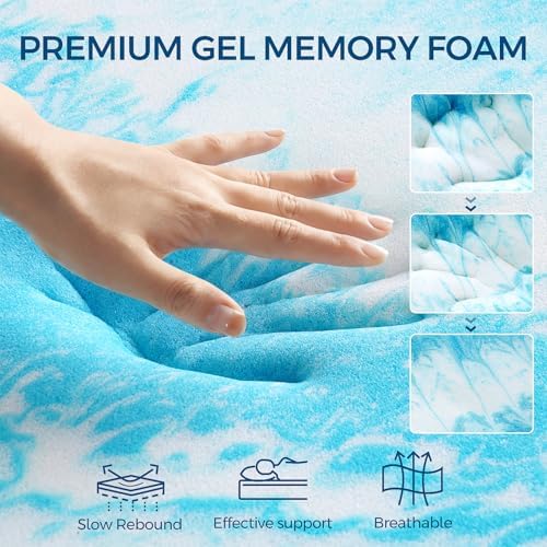 Premium Dual Layer 4 Inch Memory Foam Mattress Topper, 2 Inch Gel Memory Foam - Image 3