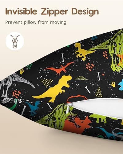Miss Adola Kids Silk Body Pillow Cover 20x54 Inch, Dinosaur Bones - Image 5