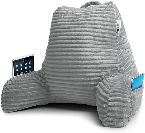 Nestl Reading Pillow with Shredded Memory Foam, Luxe Cut Plush Back Pillow by Nestl