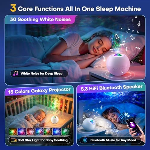 Sound Machine Light Projector, 30 Sleep Sounds - Image 2