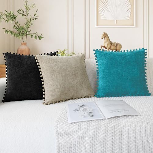 CaliTime Decorative Couch Throw Pillow Covers 16 X 16 Inches Lake Blue - Image 5
