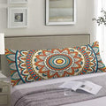 Boho Decorative Body Pillow Cover Retro Mandala Pattern Bohemian Floral Print by DAOPUDA