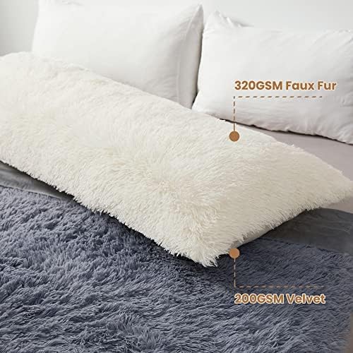 MEGO Luxury Fluffy Faux Fur Body Pillow Cover 20"x54" - Image 5
