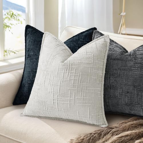 decorUhome Chenille Throw Pillow Covers 18x18 Set of 2, Dark Teal - Image 6