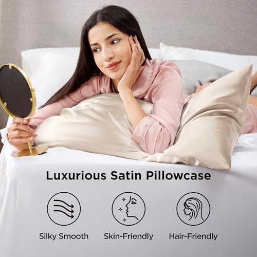 Bedsure Satin Pillowcase Standard Set of 2, Silky Pillow Cases - Image 2