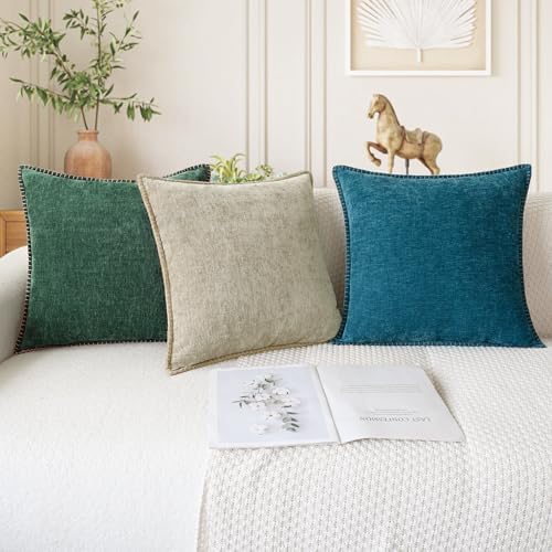 CaliTime Decorative Couch Throw Pillow Covers 16 X 16 Inches Dark Green - Image 5