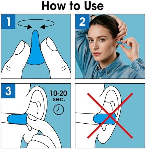 AZEN 200 Pairs Ear Plugs, NRR 32dB Soft Foam Ear Plugs - Image 4