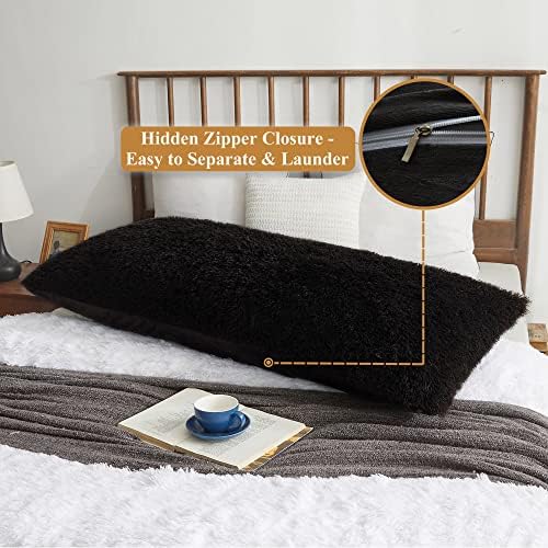 XeGe Soft Fluffy Plush Faux Fur Body Pillow Cover - Image 3