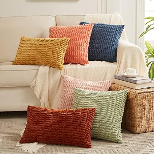 Fancy Homi Dusty Blue Lumbar Decorative Throw Pillow Covers 14x24 Inch - Image 6