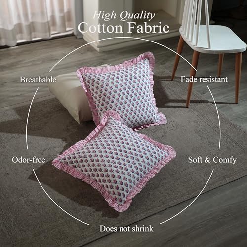CPC Pink Sapphire Ruffle Throw Pillow Covers - Image 3