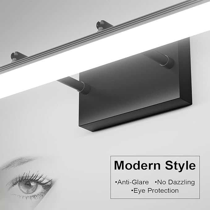 Aipsun 24 inch Black LED Vanity Light Adjustable Modern Bathroom Vanity Light - Image 6