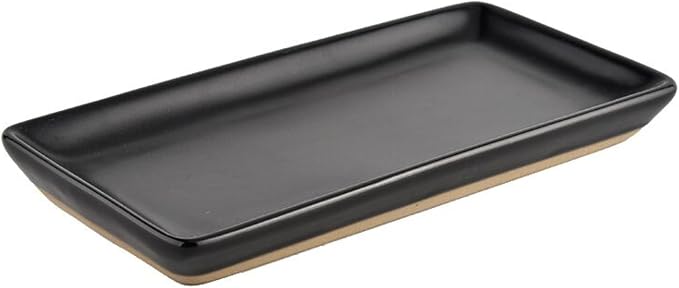 Sweet Water Decor Matte Black Stoneware Tray | Kitchen and Bathroom Dispenser by SweetWaterDecor