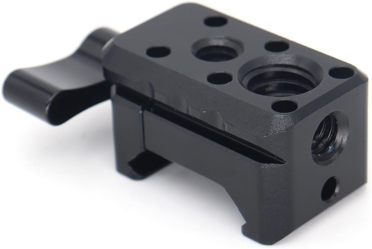 NATO Clamp Adapter,NATO Rail Lock Clamp Mount Quick Release with 1/4" 3/8" ARRI Thread for Camera Cage Handle Monitor LED Light Microphone Cold Shoe Magic Arm