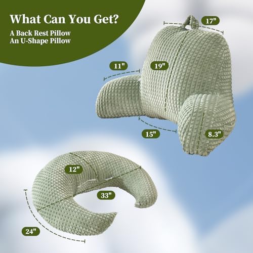 17" Reading Pillow for Bed, U Shaped Arm & Elbow Support - Image 3