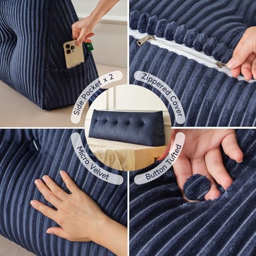 Z-hom Large Headboard Pillow Queen, NO ROLL Pillow, Wedge Pillow Headboard - Image 5