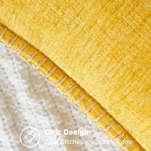 CaliTime Decorative Throw Pillow Covers 20 X 20 Inches Mustard Yellow - Image 3