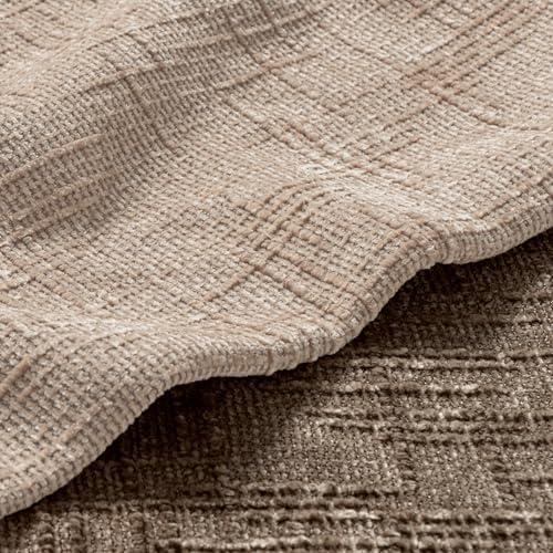 MIULEE Slubby Textured Decorative Euro Throw Pillow Covers Oatmeal 24x24 - Image 2