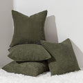 Topfinel OliveGreen Decorative Throw Pillow Covers 16x16 Inch Cute Boho Stripe by Topfinel