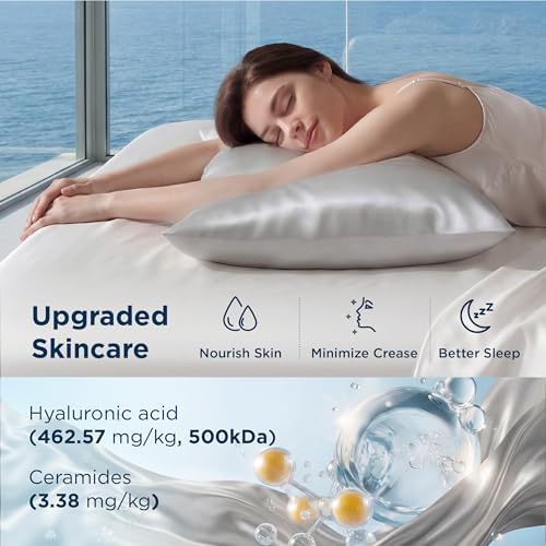 Bedsure Cooling Pillowcase for Hot Sleepers, Silk Like Pillow Case Standard Set - Image 5
