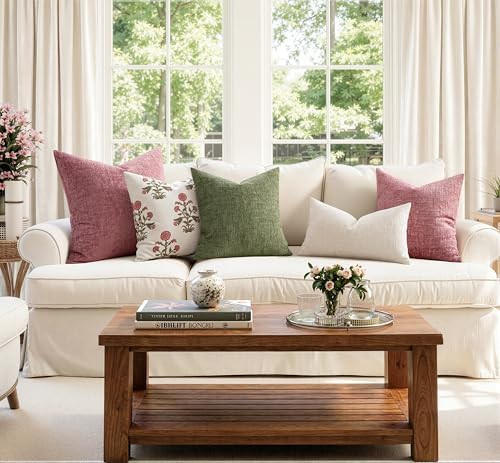 MIULEE Couch Pillow Covers Textured Chenille Home Decor 18x18 White - Image 6