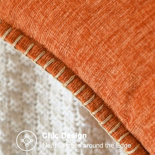CaliTime Fall Decorative Throw Pillow Covers 24 X 24 Inches Burnt Orange - Image 3