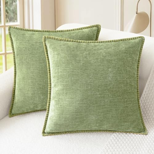 CaliTime Decorative Couch Throw Pillow Covers 22 X 22 Inches Sage Green by CaliTime