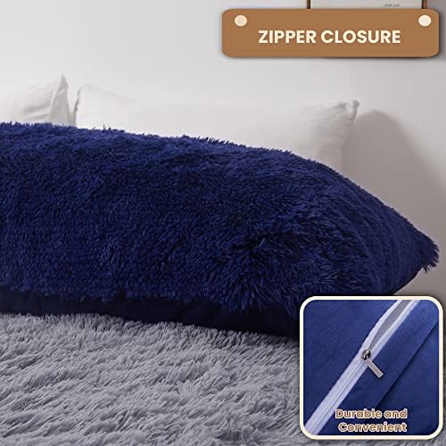 MEGO Luxury Fluffy Faux Fur Body Pillow Cover 20x54 - Image 4