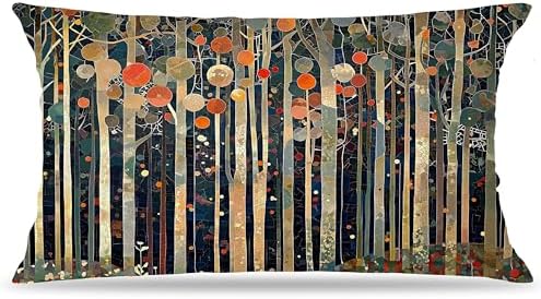 Rustic William Morris Inspired Autumn Forest Decor Pillow Covers 12x20 by Unknown