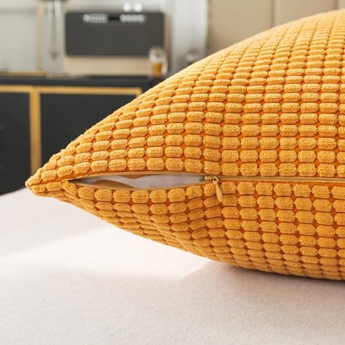 Pack of 1 Corduroy Soft Soild Body Pillow Covers Set Sofa Bedroom - Image 4