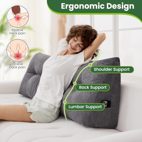 Headboard Pillow Twin, Triangle Bed Wedge Pillow - Image 3