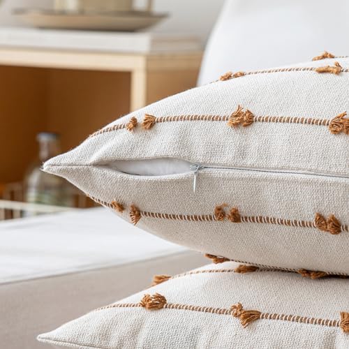 YEENAASY Boho Throw Pillow Covers 12x20 Set of 2 Farmhouse Pillow Cases - Image 3