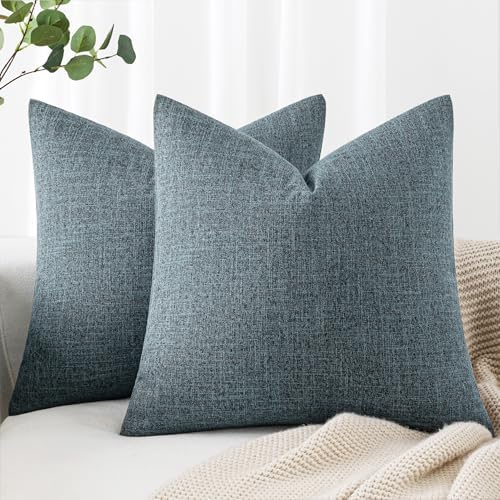 MIULEE Pack of 2 Decorative Linen Burlap Coastal Pillow Covers Farmhouse Accent by MIULEE
