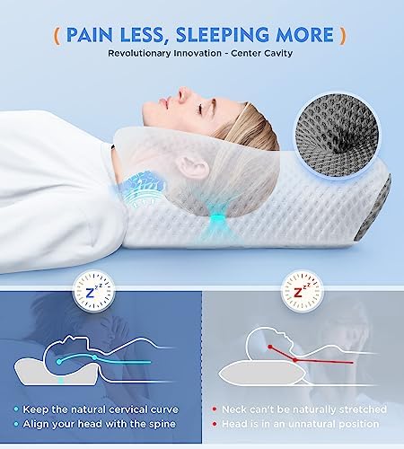 Osteo Cervical Pillow for Neck Pain Relief, Hollow Design Odorless Memory Foam - Image 2