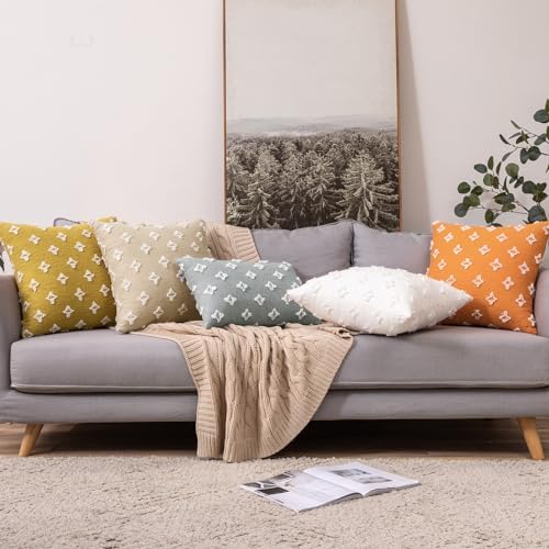 MIULEE Set of 2 Decorative Throw Pillow Covers Rhombic Jacquard Pillowcase Eruo - Image 5