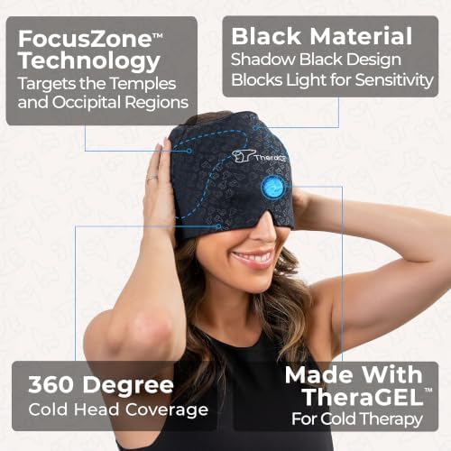 TheraICE Migraine Relief Cap PRO, Headache Hat Ice Pack Mask Cold Head Wrap - Image 2