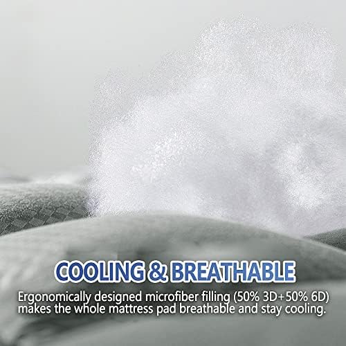 MATBEBY Bedding Quilted Fitted California King Mattress Pad Cooling Breathable - Image 3