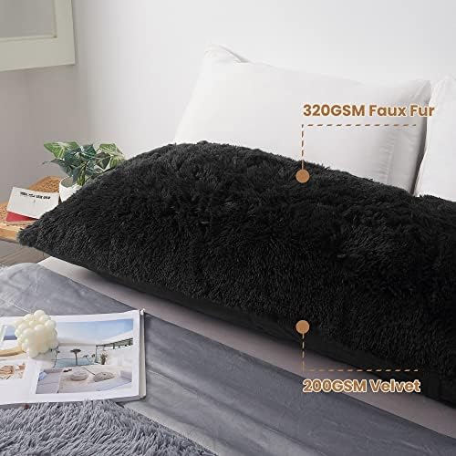 MEGO Luxury Fluffy Faux Fur Body Pillow Cover 20x54 - Image 5