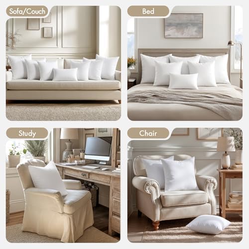 MIULEE 16x16 Pillow Inserts 4 Pack, 100% Virgin Fiber Filling Throw Pillows - Image 5