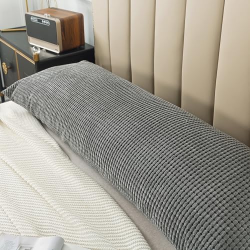 Pack of 1 Corduroy Soft Soild Body Pillow Covers Set Sofa Bedroom - Image 3
