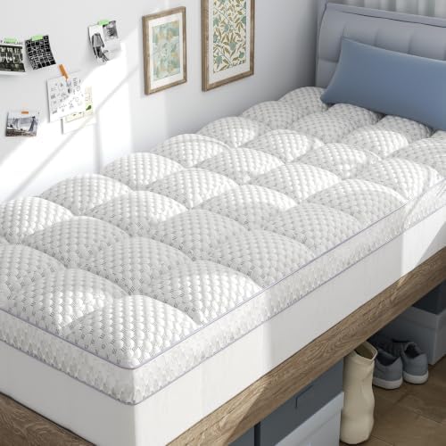 BEDELITE Twin XL Mattress Topper, Pillow Top Mattress Pad Bed Cover 2 Inch by BEDELITE
