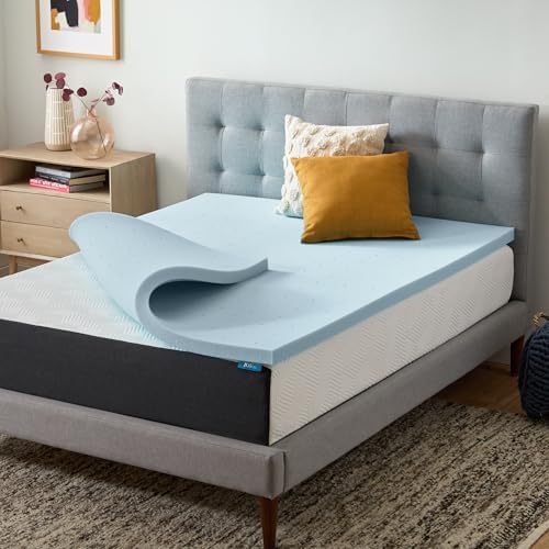 Lucid 2 Inch Memory Foam Mattress Topper, King Size – Cooling Gel Bed Topper – by Lucid
