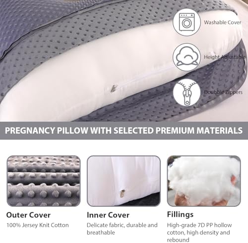 Elover U Shaped Pregnancy Pillow, Full Body Maternity Support - Image 6