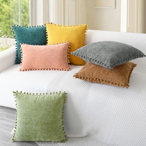CaliTime Decorative Couch Throw Pillow Covers 18 X 18 Inches Teal - Image 4